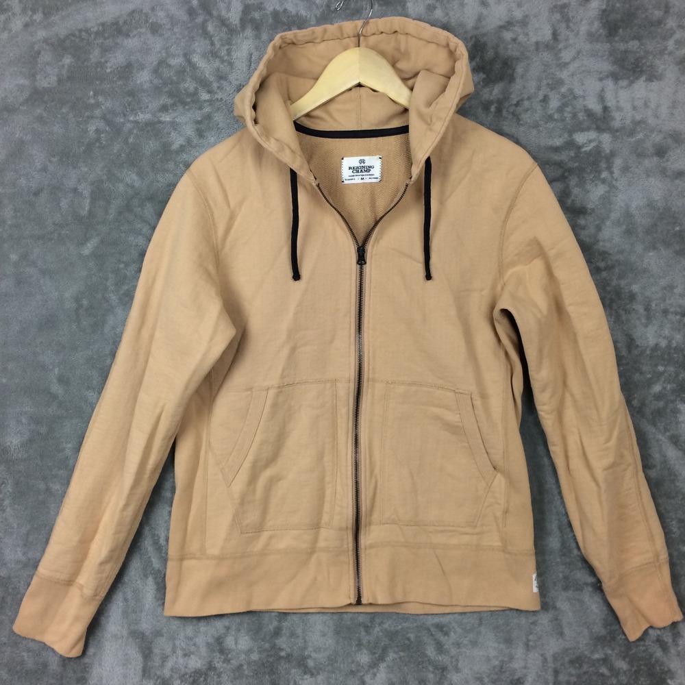 Reigning Champ Hoodie Mens Medium Brown Full Zip Cotton Canada Athletic Logo